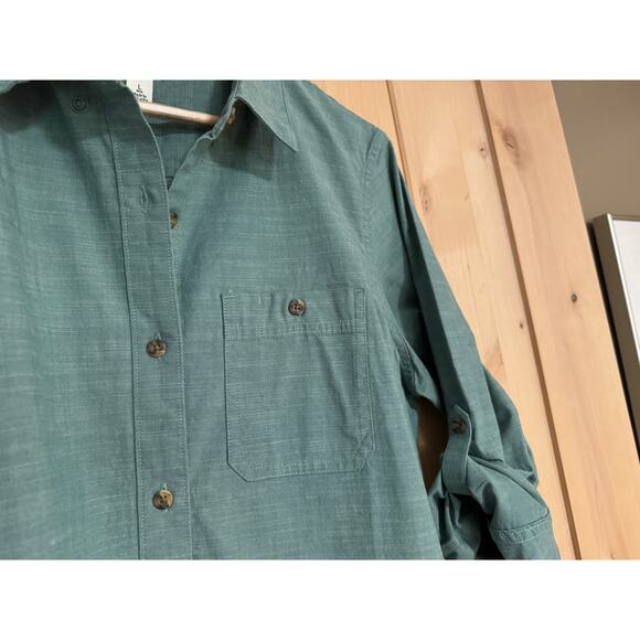 L.L. Bean | NWOT Women's Light Teal Cotton Button Up Long Sleeve Shirt | Size L - Picture 5 of 12
